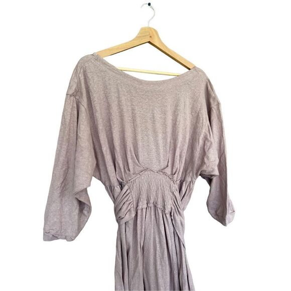 Free People Women's Gray Purple Dropped Shoulder A-Line Tiered Dress Size S NWOT - Picture 2 of 6